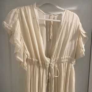 Peach Love Maxi Flowy Dress with Waist Tie